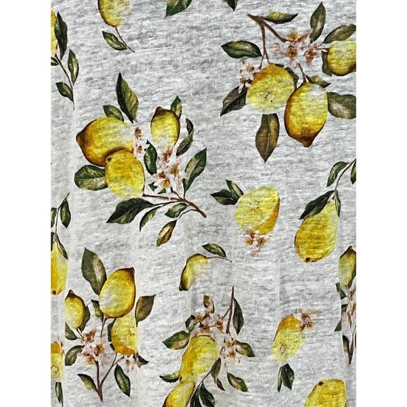 Cynthia Rowley Sz XL 100% Linen Lemon Print Top Euro Summer Coastal Grandma - Picture 6 of 9
